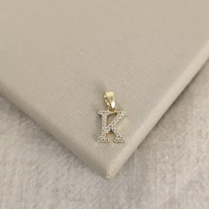 Pingente Letra Zircônia banhado Ouro 18k