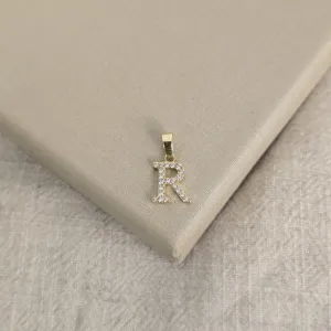 Pingente Letra Zircônia banhado Ouro 18k