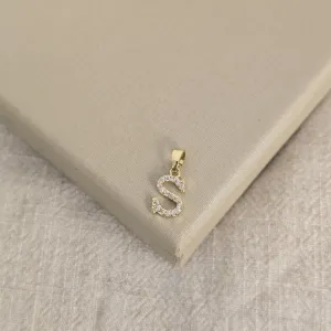 Pingente Letra Zircônia banhado Ouro 18k