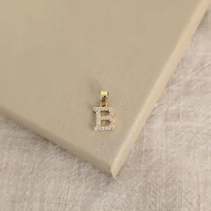 Pingente Letra Zircônia banhado Ouro 18k