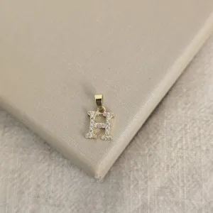 Pingente Letra Zircônia banhado Ouro 18k