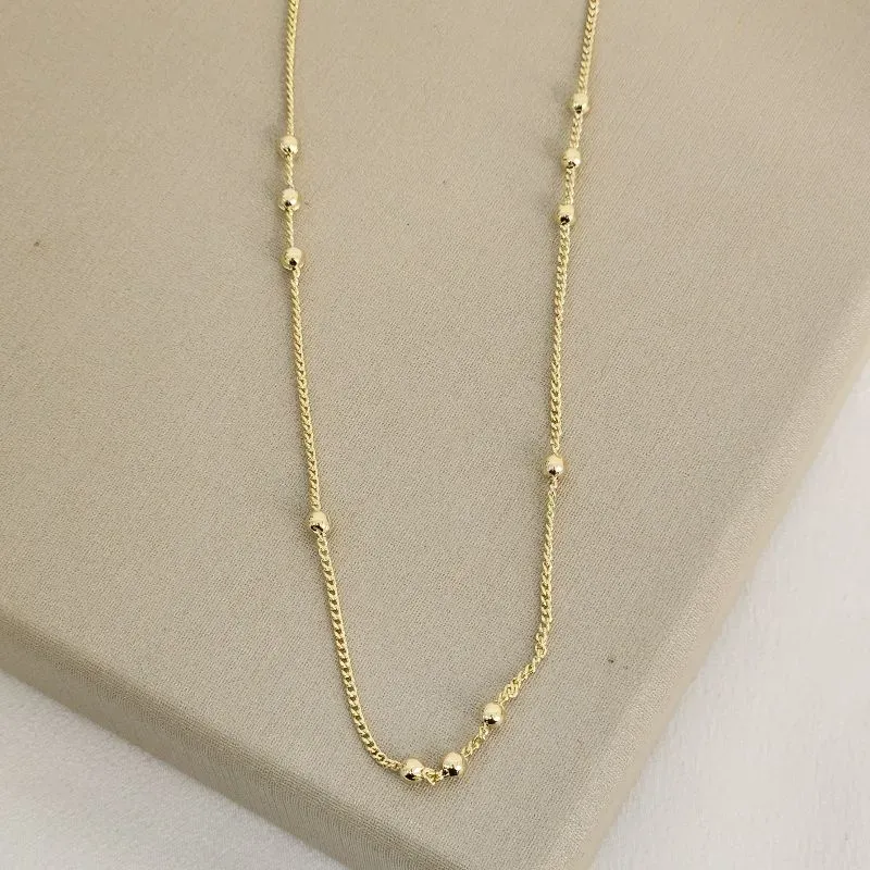 Colar Choker Bolinhas banhado Ouro 18k