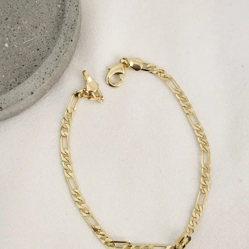 Pulseira elos grosso banhado ouro 18k