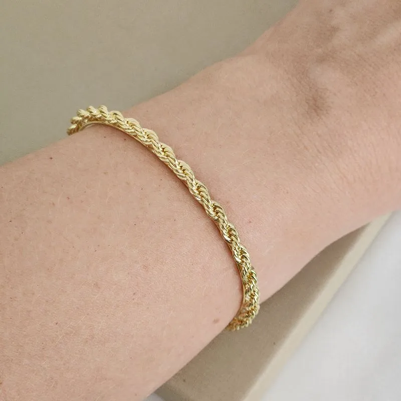 Bracelete Cordão Baiano banhado Ouro 18k