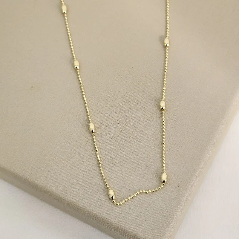 Colar Choker Bolinhas banhado Ouro 18k